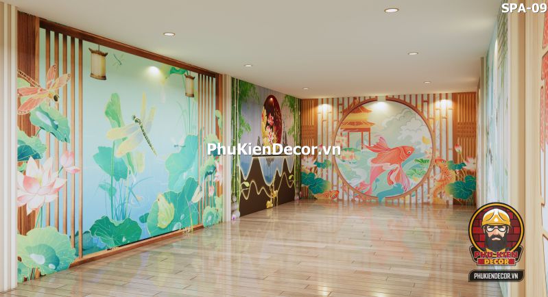 gợi ý mẫu thiết kế spa thư giãn với tranh 3D gợi ý mẫu thiết kế spa thư giãn với tranh 3D