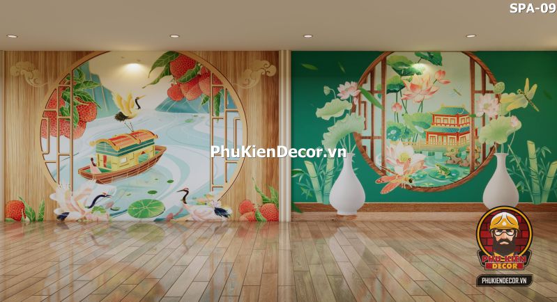 gợi ý mẫu thiết kế spa thư giãn với tranh 3D gợi ý mẫu thiết kế spa thư giãn với tranh 3D