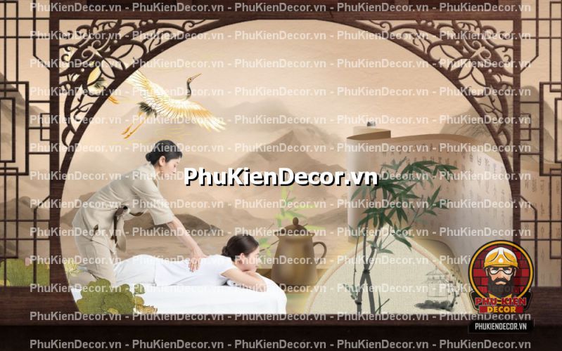 Trang trí spa tại nhà với tranh 3D cảnh massage thư giãn Trang trí spa tại nhà với tranh 3D cảnh massage thư giãn