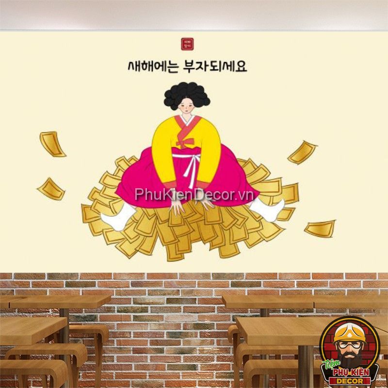 Tranh dán tường 3D phong cách hiện đại Hàn Quốc Tranh dán tường 3D phong cách hiện đại Hàn Quốc