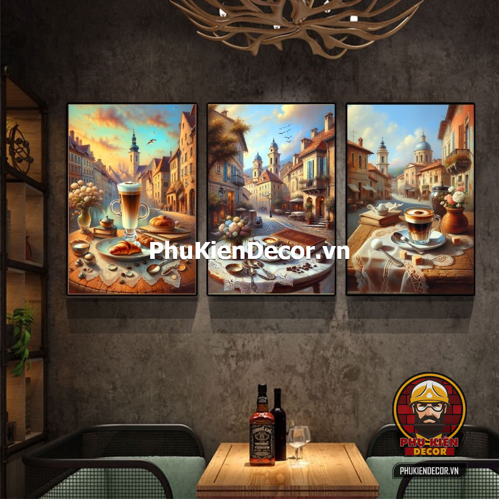 Mẫu tranh treo tường cafe sơn dầu, màu nước Mẫu tranh treo tường cafe sơn dầu, màu nước
