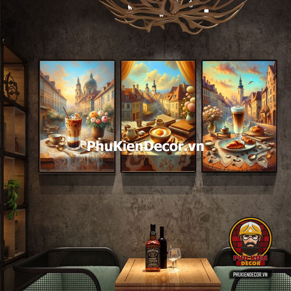 Mẫu tranh treo tường cafe sơn dầu, màu nước Mẫu tranh treo tường cafe sơn dầu, màu nước