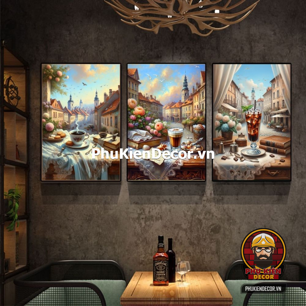 Mẫu tranh treo tường cafe sơn dầu, màu nước Mẫu tranh treo tường cafe sơn dầu, màu nước