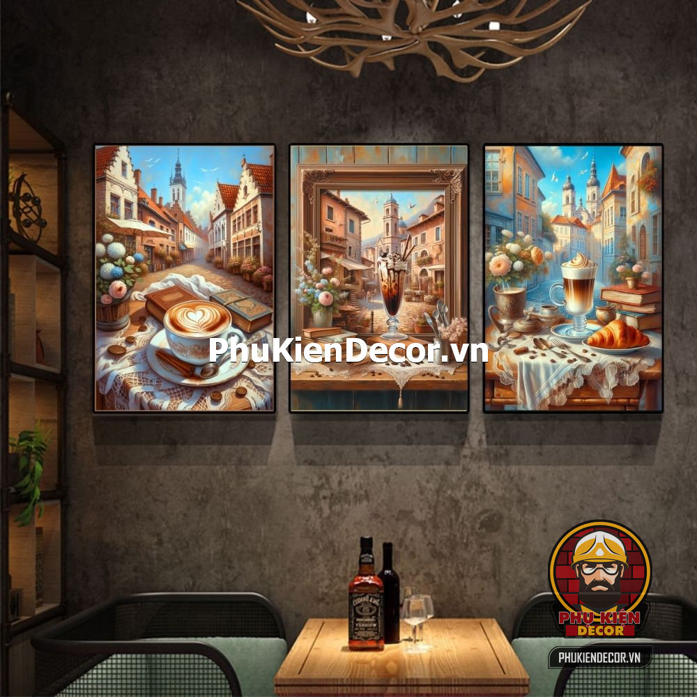 Mẫu tranh treo tường cafe sơn dầu, màu nước Mẫu tranh treo tường cafe sơn dầu, màu nước