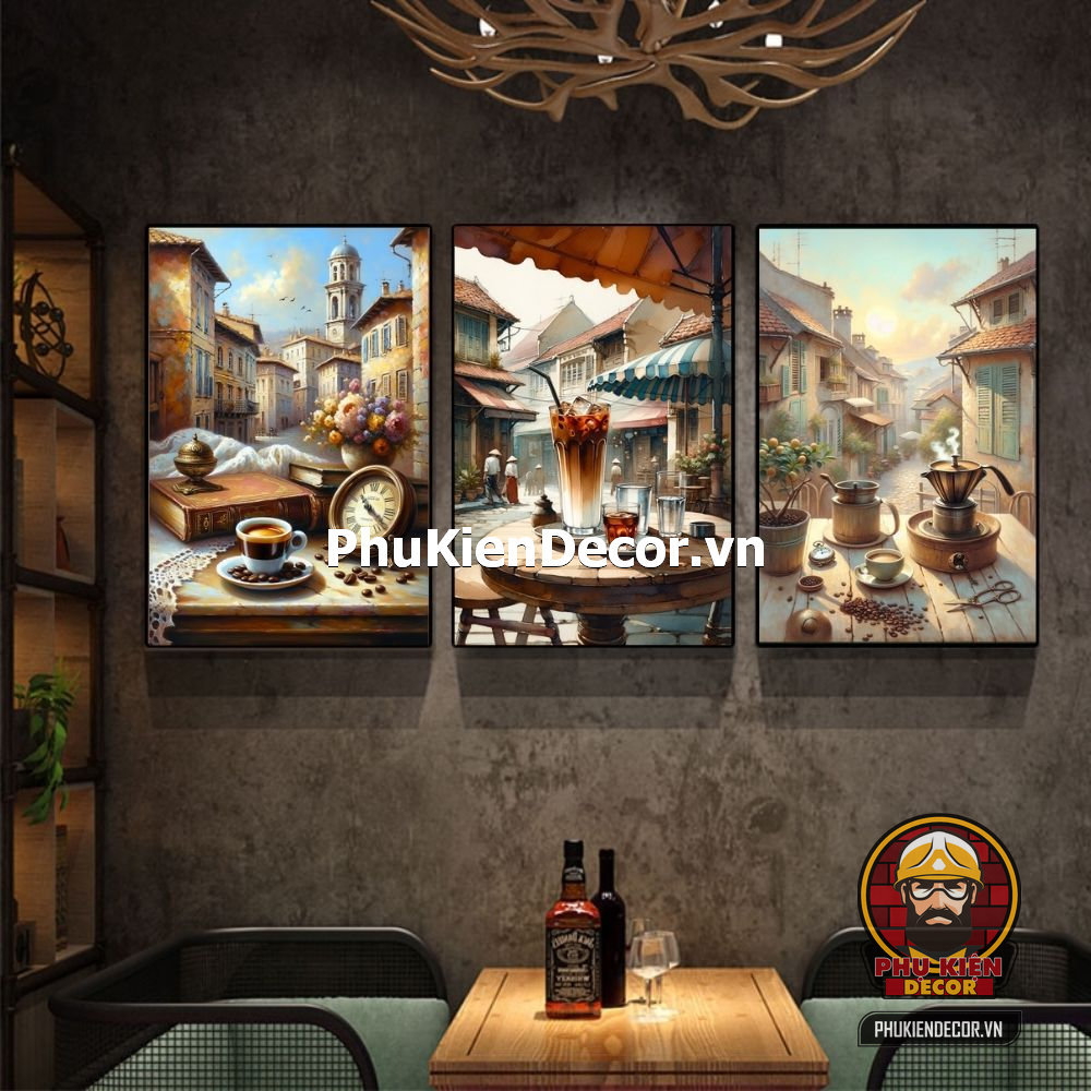 Mẫu tranh treo tường cafe sơn dầu, màu nước Mẫu tranh treo tường cafe sơn dầu, màu nước