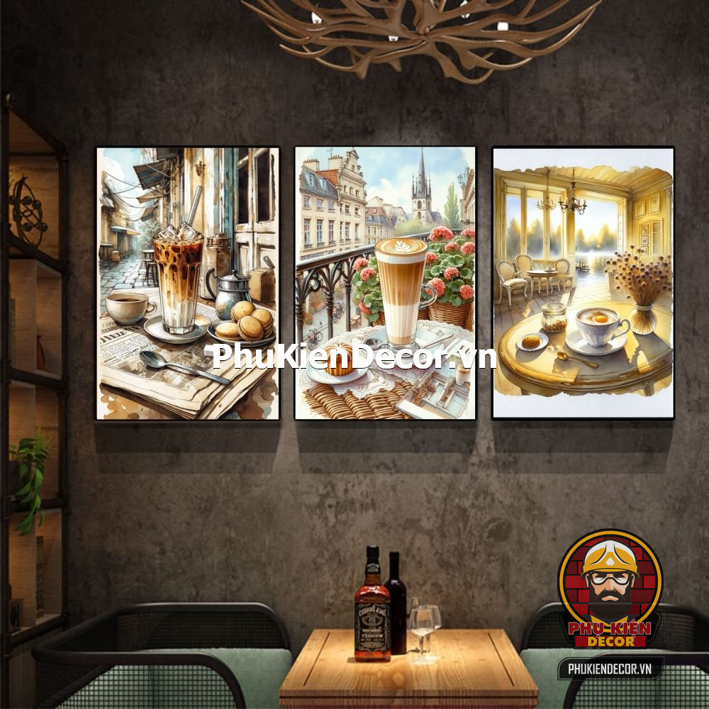 Mẫu tranh treo tường cafe sơn dầu, màu nước Mẫu tranh treo tường cafe sơn dầu, màu nước