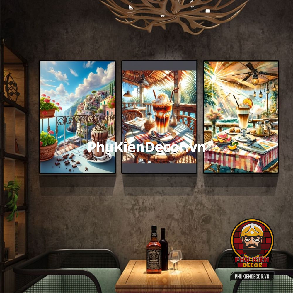 Mẫu tranh treo tường cafe sơn dầu, màu nước Mẫu tranh treo tường cafe sơn dầu, màu nước