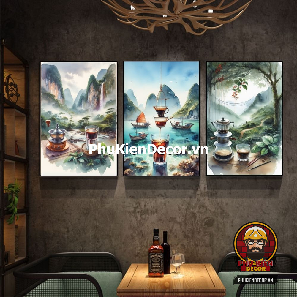 Mẫu tranh treo tường cafe sơn dầu, màu nước Mẫu tranh treo tường cafe sơn dầu, màu nước