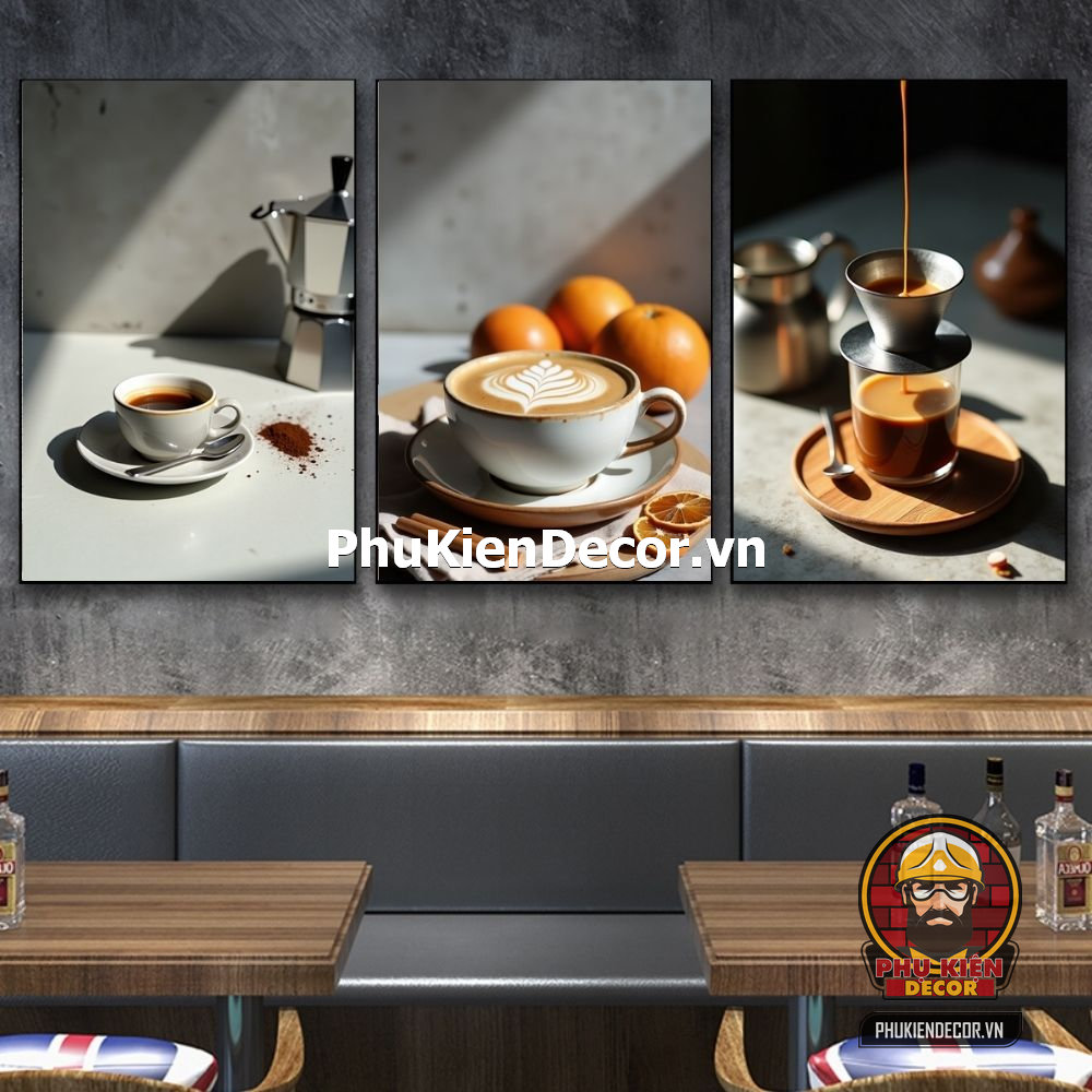 Mẫu tranh treo tường cafe thanh lịch, sang trọng Mẫu tranh treo tường cafe thanh lịch, sang trọng