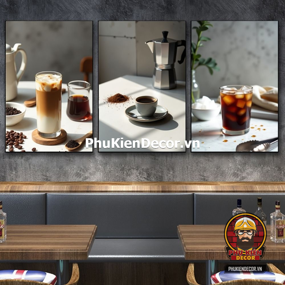 Mẫu tranh treo tường cafe thanh lịch, sang trọng Mẫu tranh treo tường cafe thanh lịch, sang trọng