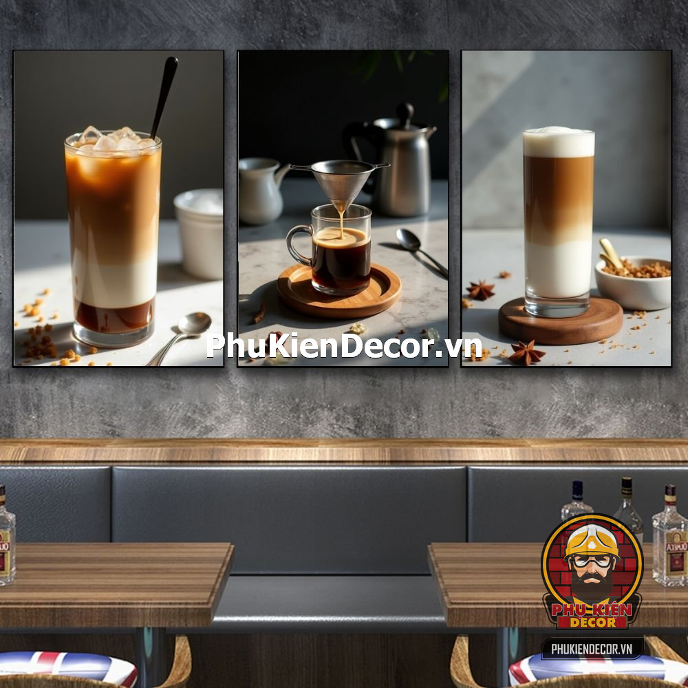 Mẫu tranh treo tường cafe thanh lịch, sang trọng Mẫu tranh treo tường cafe thanh lịch, sang trọng