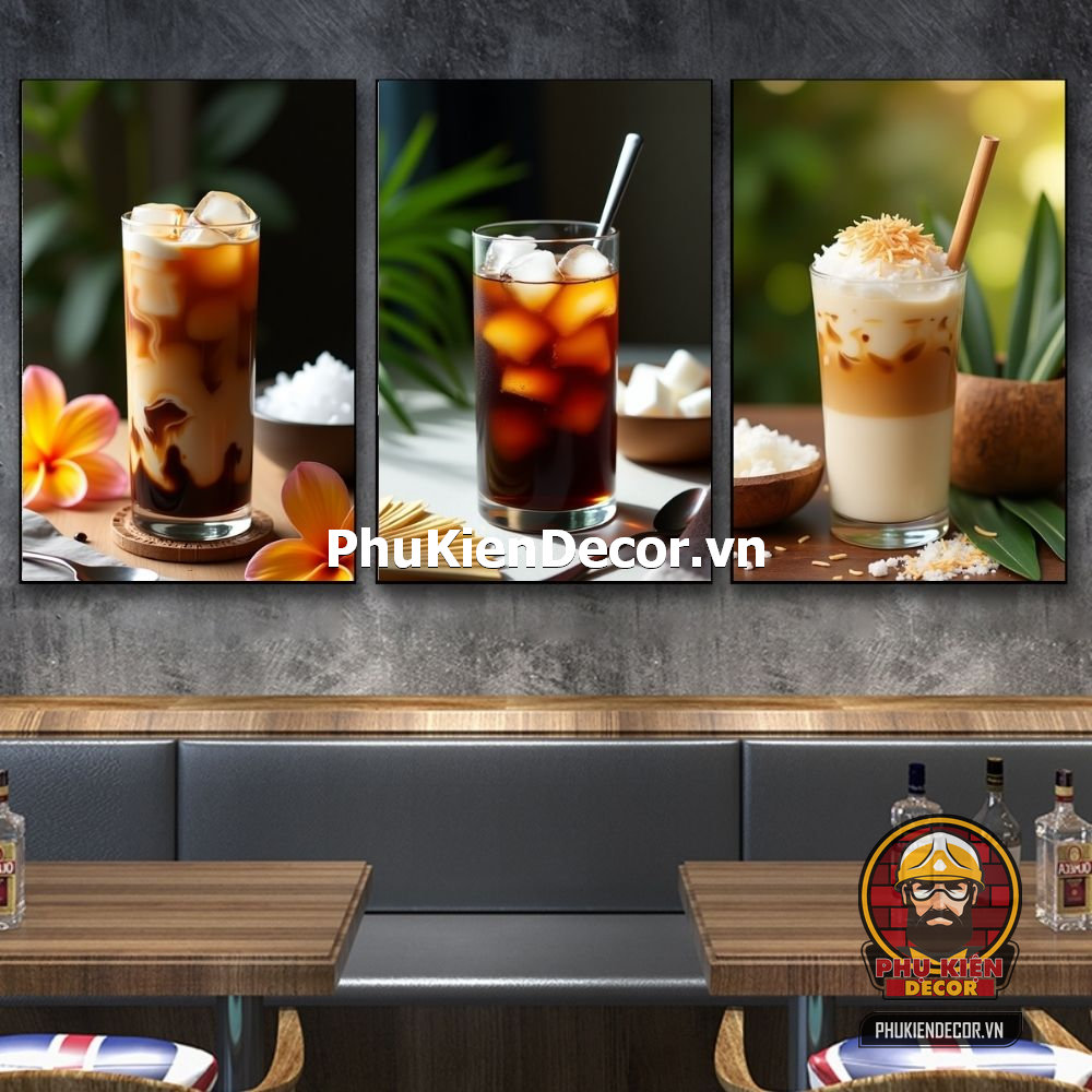 Mẫu tranh treo tường cafe thanh lịch, sang trọng Mẫu tranh treo tường cafe thanh lịch, sang trọng