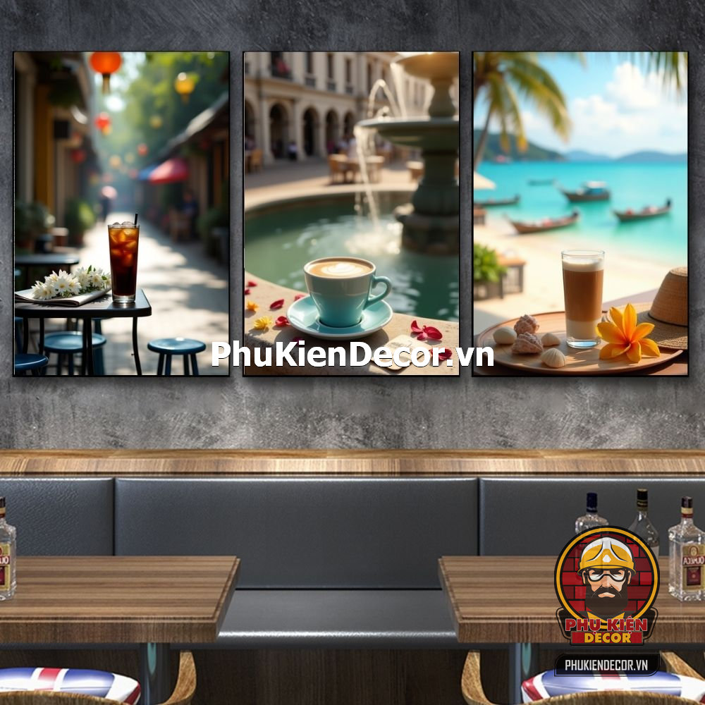 Mẫu tranh treo tường cafe thanh lịch, sang trọng Mẫu tranh treo tường cafe thanh lịch, sang trọng