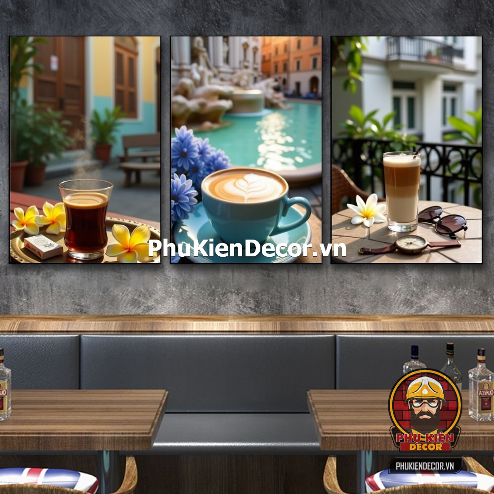 Mẫu tranh treo tường cafe thanh lịch, sang trọng Mẫu tranh treo tường cafe thanh lịch, sang trọng