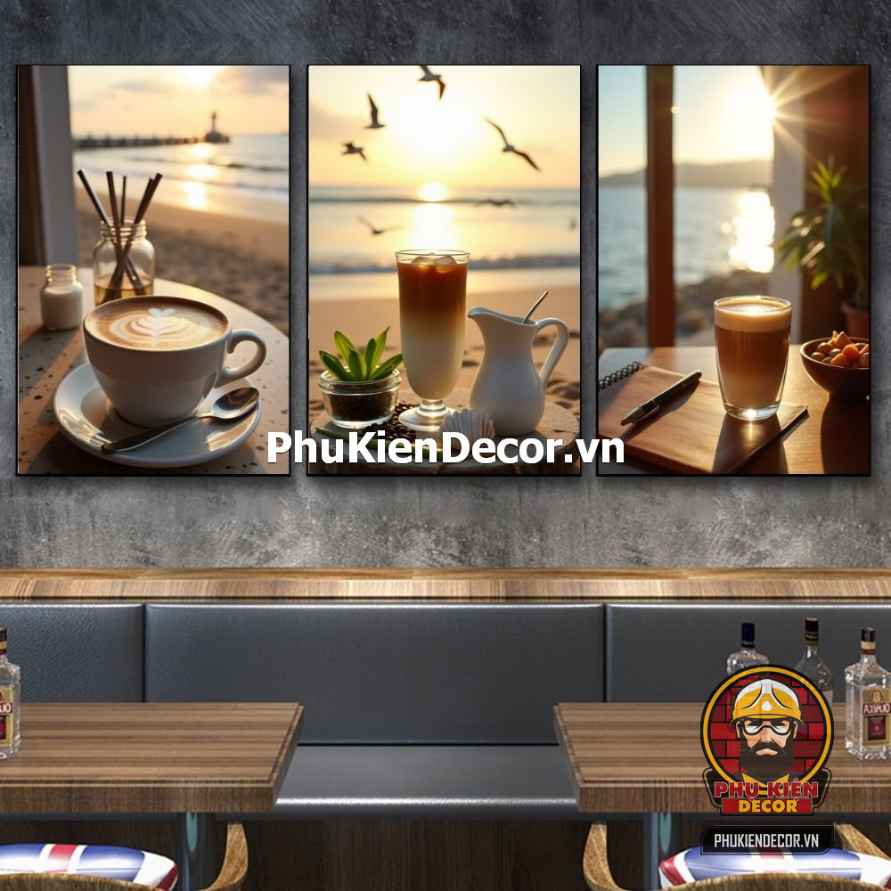 Mẫu tranh treo tường cafe thanh lịch, sang trọng Mẫu tranh treo tường cafe thanh lịch, sang trọng