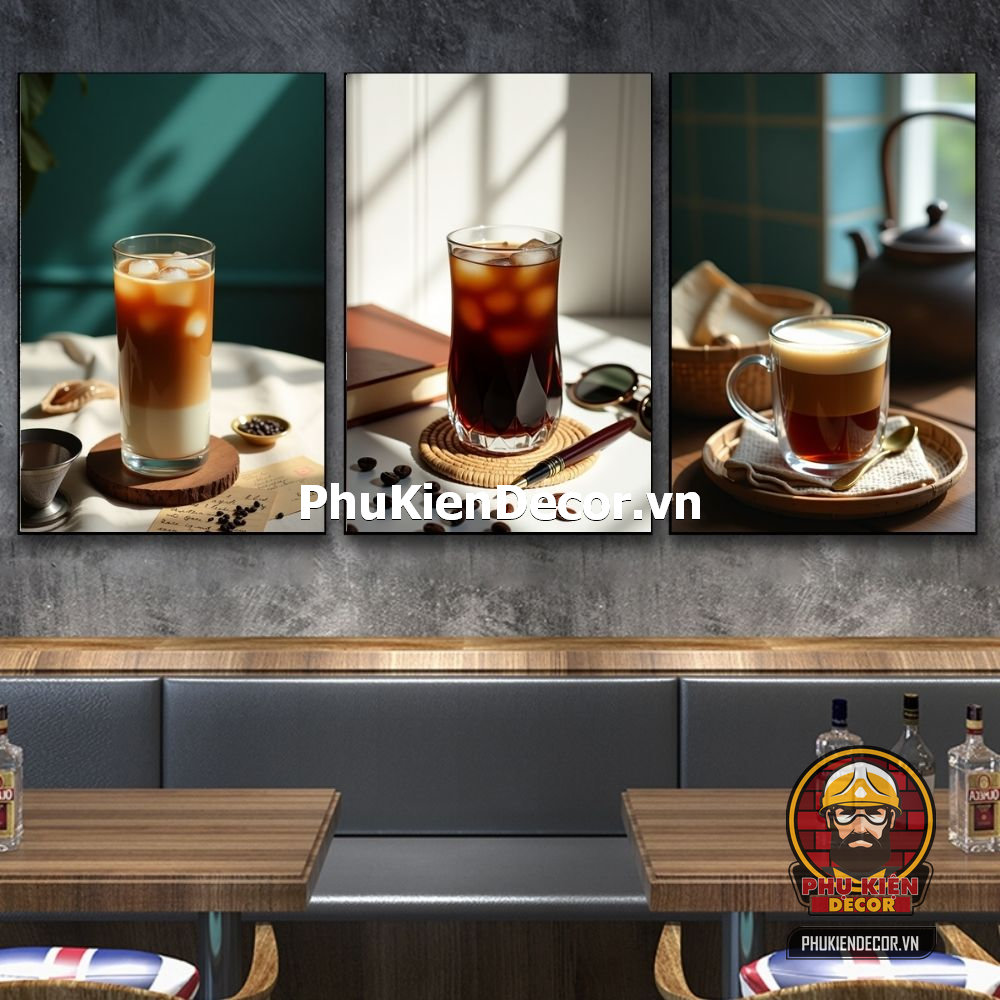 Mẫu tranh treo tường cafe thanh lịch, sang trọng Mẫu tranh treo tường cafe thanh lịch, sang trọng