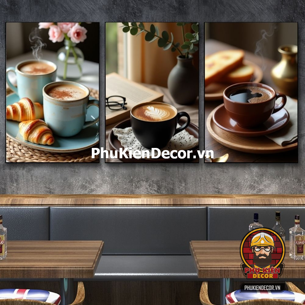 Mẫu tranh treo tường cafe thanh lịch, sang trọng Mẫu tranh treo tường cafe thanh lịch, sang trọng