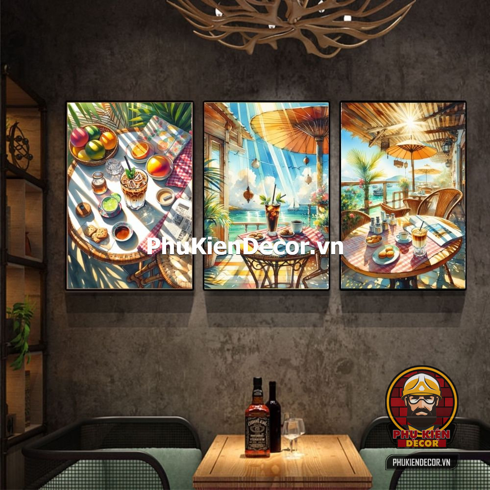 Mẫu tranh treo tường cafe sơn dầu, màu nước Mẫu tranh treo tường cafe sơn dầu, màu nước