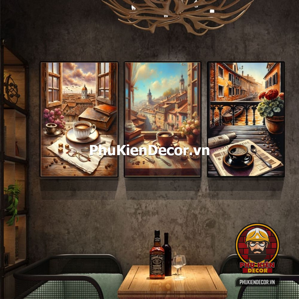 Mẫu tranh treo tường cafe sơn dầu, màu nước Mẫu tranh treo tường cafe sơn dầu, màu nước