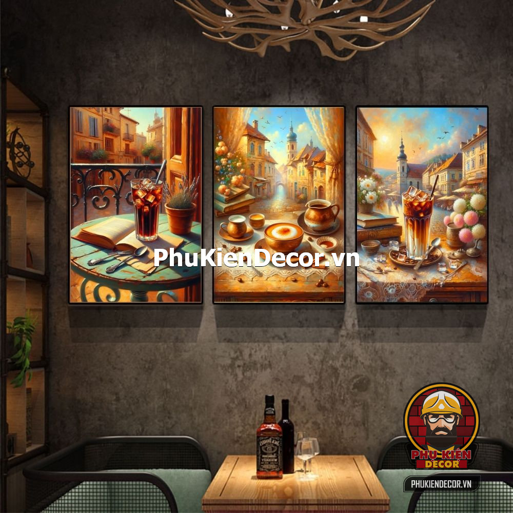 Mẫu tranh treo tường cafe sơn dầu, màu nước Mẫu tranh treo tường cafe sơn dầu, màu nước