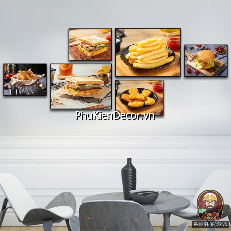 Bộ tranh treo tường các món đồ ăn nhanh sinh động, hấp dẫn  đem lại hiệu quả trang trí cao  Bộ tranh treo tường các món đồ ăn nhanh sinh động, hấp dẫn  đem lại hiệu quả trang trí cao