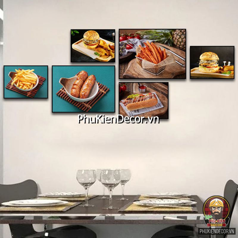 Bộ tranh treo tường các món đồ ăn nhanh sinh động, hấp dẫn  đem lại hiệu quả trang trí cao  Bộ tranh treo tường các món đồ ăn nhanh sinh động, hấp dẫn  đem lại hiệu quả trang trí cao