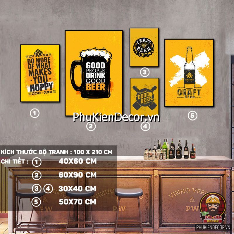 Hình ảnh tranh treo tường quán nhậu hiện đại Hình ảnh tranh treo tường quán nhậu hiện đại