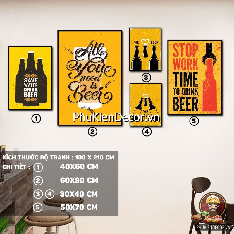 Hình ảnh tranh treo tường quán nhậu hiện đại Hình ảnh tranh treo tường quán nhậu hiện đại