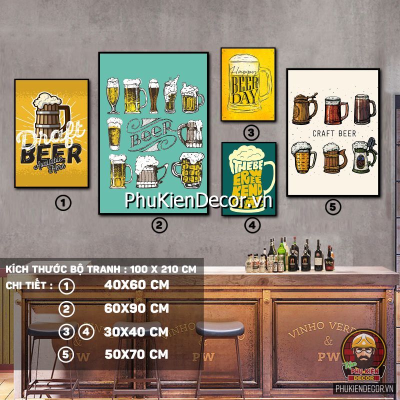 Hình ảnh tranh treo tường quán nhậu hiện đại Hình ảnh tranh treo tường quán nhậu hiện đại