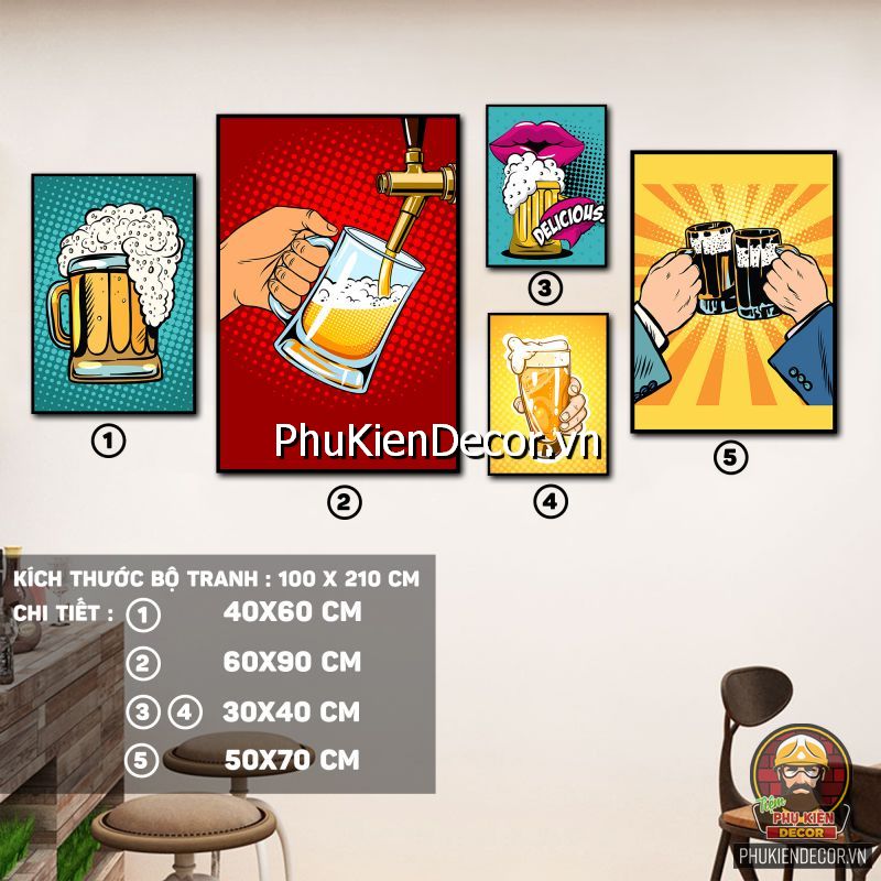 Tranh treo tường trang trí quán nhậu tạo điểm nổi bật cho quán Tranh treo tường trang trí quán nhậu tạo điểm nổi bật cho quán