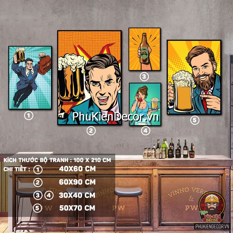 Hình ảnh tranh quán nhậu treo tường trag trí bắt mắt Hình ảnh tranh quán nhậu treo tường trag trí bắt mắt