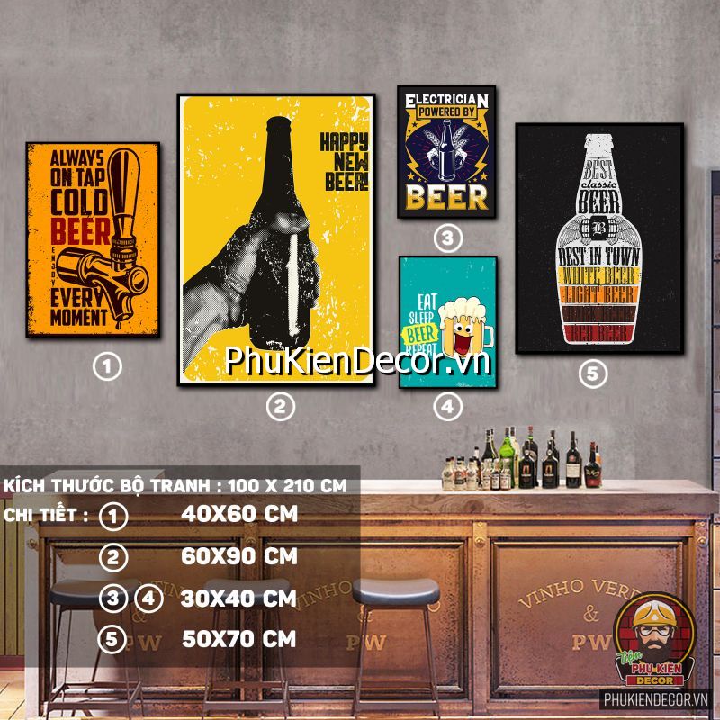 Hình ảnh tranh treo tường quán nhậu hiện đại Hình ảnh tranh treo tường quán nhậu hiện đại