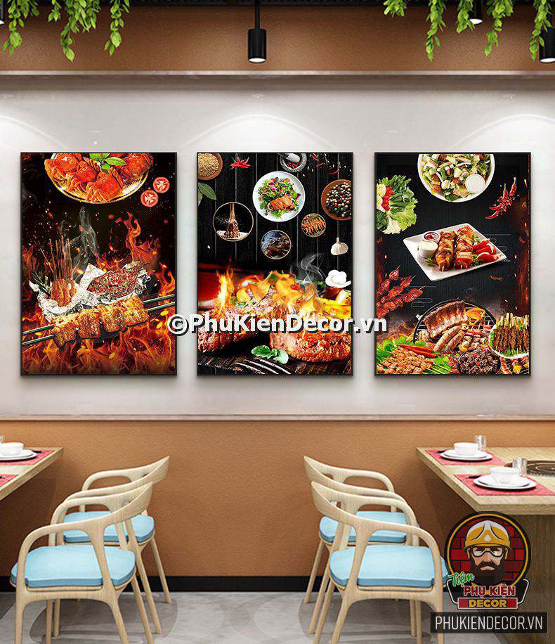 Các mẫu tranh quán nướng bình dân Các mẫu tranh quán nướng bình dân