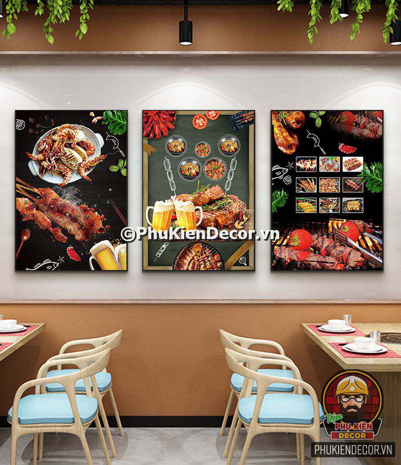 Các mẫu tranh quán nướng bình dân Các mẫu tranh quán nướng bình dân