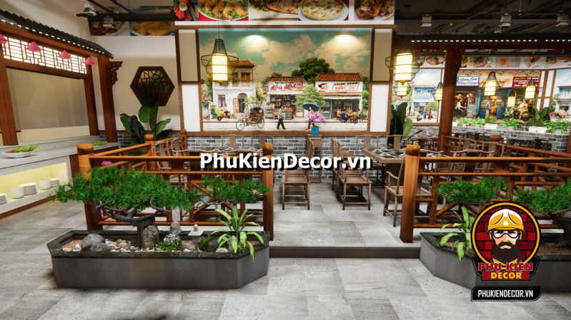 Mẫu trang trí nhà hàng phong cách Sài Gòn xưa Tranh Sài Gòn xưa vẽ cảnh sống bình dị, con phố cổ, và những chiếc xe cổ đặc trưng của Sài Gòn.