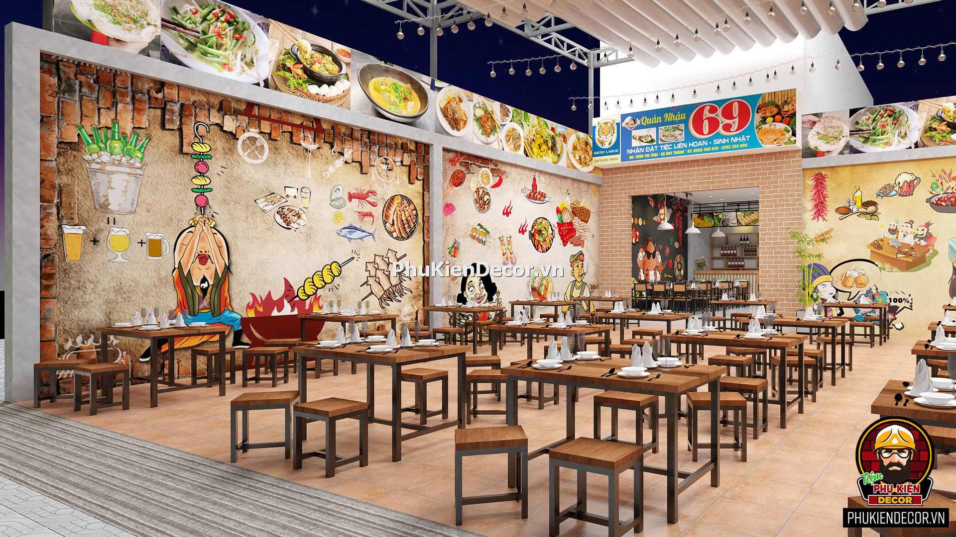 Bạn sẽ cảm thấy trở về với quá khứ thần tiên khi xem hình ảnh thiết kế nhà hàng đồng quê Yên Bình năm
