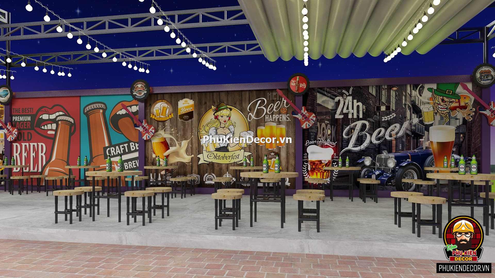 Cách trang trí quán Nhậu, nhà hàng sân vườn đẹp ấn tượng Cách trang trí quán Nhậu, nhà hàng sân vườn đẹp ấn tượng