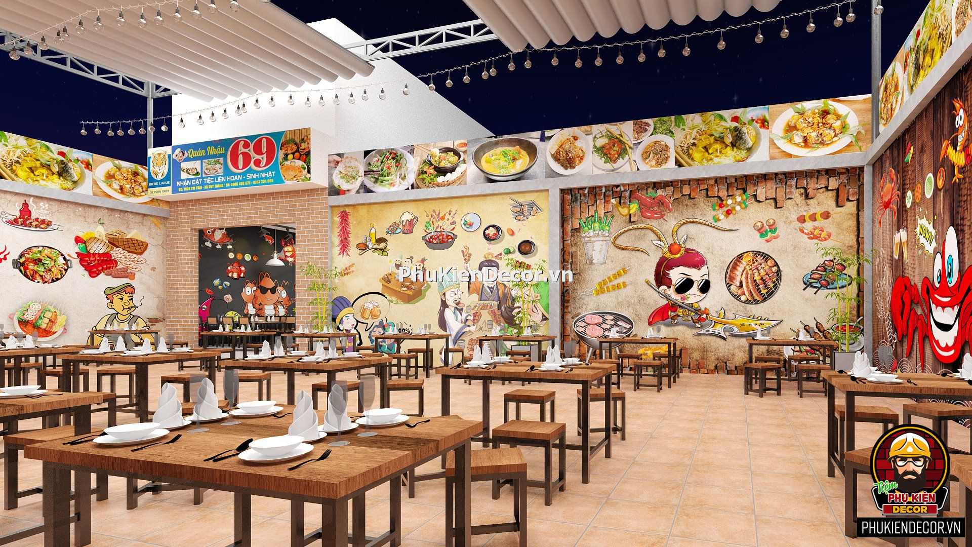 Cách trang trí Quán Nhậu, Quán Ăn độc lạ Cách trang trí Quán Nhậu, Quán Ăn độc lạ