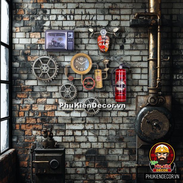 Combo decor phong cách công nghiệp cho bức tường bạn đầy nghê thuật Combo decor phong cách công nghiệp cho bức tường bạn đầy nghê thuật