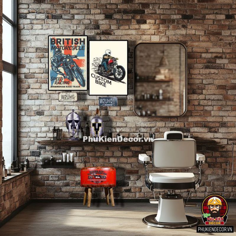 Tạo phong cách riêng cho barbershop với combo decor độc đáo Tạo phong cách riêng cho barbershop với combo decor độc đáo