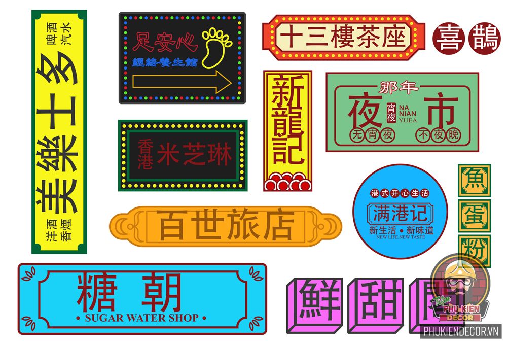 Decal mẫu bảng hiệu trang trí dành cho quán Bia, Cafe, Trà sữa Hồng Kong Decal mẫu bảng hiệu trang trí dành cho quán Bia, Cafe, Trà sữa Hồng Kong
