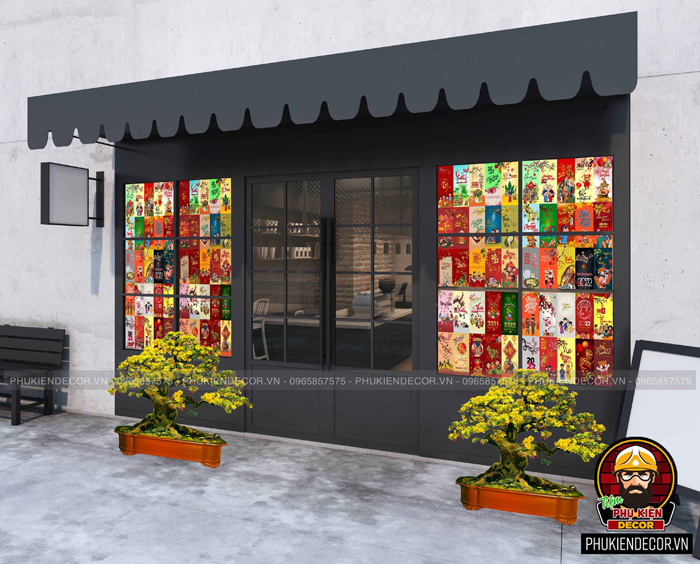 Decal dán kính trang trí Tết 2022 Nhâm Dần Decal dán kính trang trí Tết 2022 Nhâm Dần