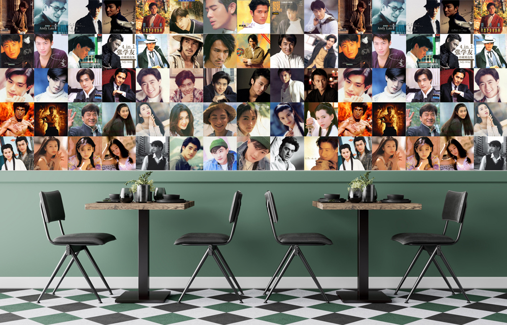 Trang trí quán Bia, Nhà hàng bằng Decal Dán tường diễn viên Hong Kong Trang trí quán Bia, Nhà hàng bằng Decal Dán tường diễn viên Hong Kong