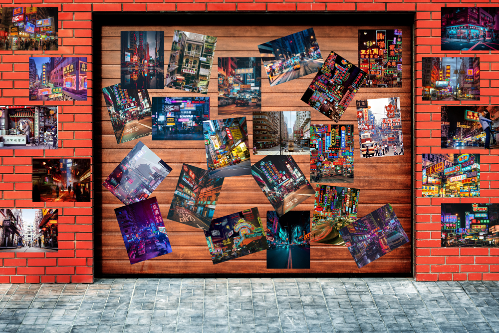 Decal dán tường hình đường phố Hong Kong - kích thước 30x40cm Decal dán tường hình đường phố Hong Kong - kích thước 30x40cm