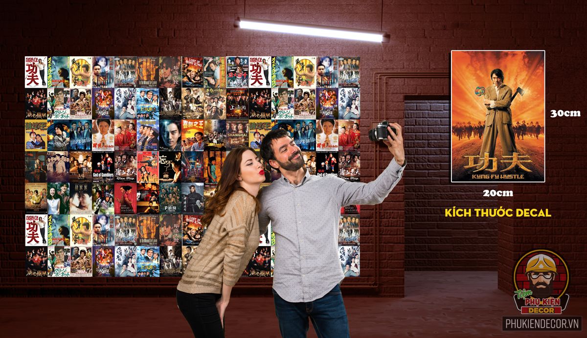 Set decal dán tường 50 tấm kiểu Hong Kong Set decal dán tường 50 tấm kiểu Hong Kong