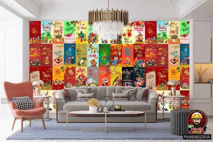 Decal dán tường trang trí Tết 2022 Nhâm Dần