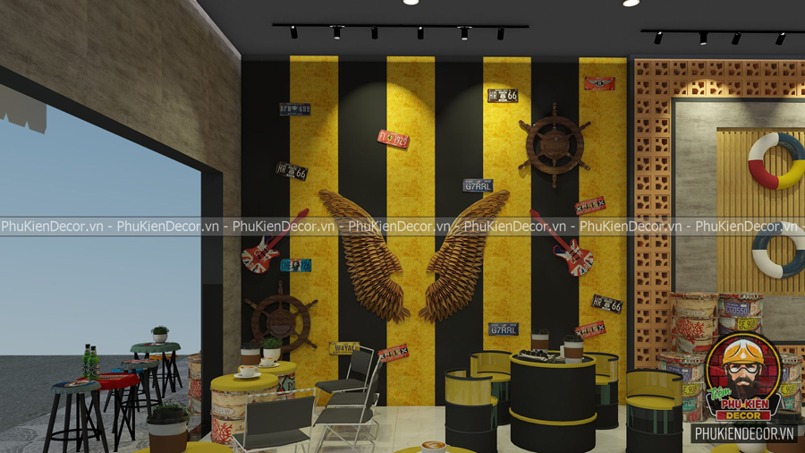 Decor trên từng m2 bức tường quán Cafe nhỏ, khiến Nó trở nên sinh động hơn Decor trên từng m2 bức tường quán Cafe nhỏ, khiến Nó trở nên sinh động hơn