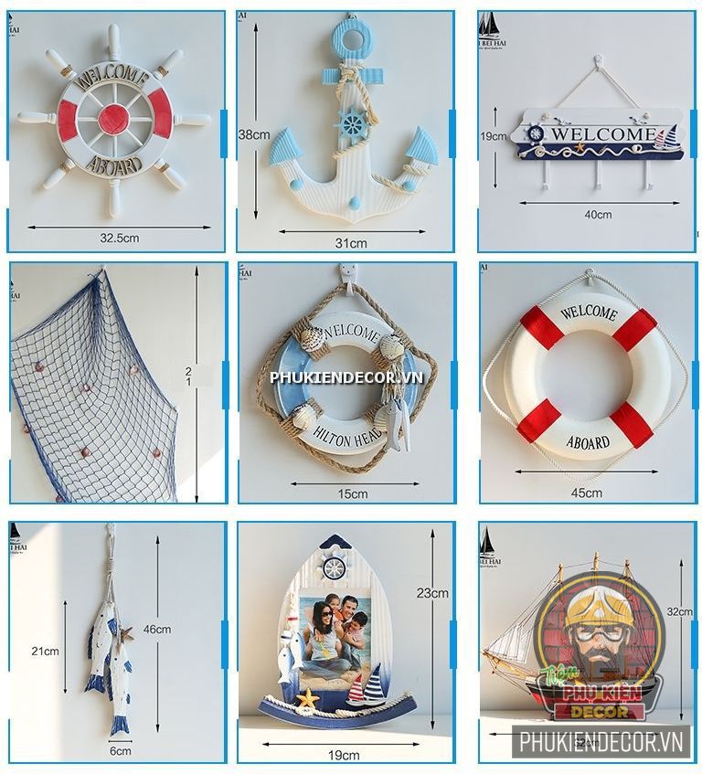 Tổng hợp các món đồ trang trí chủ đề Biển được yêu thích Tổng hợp các món đồ trang trí chủ đề Biển được yêu thích