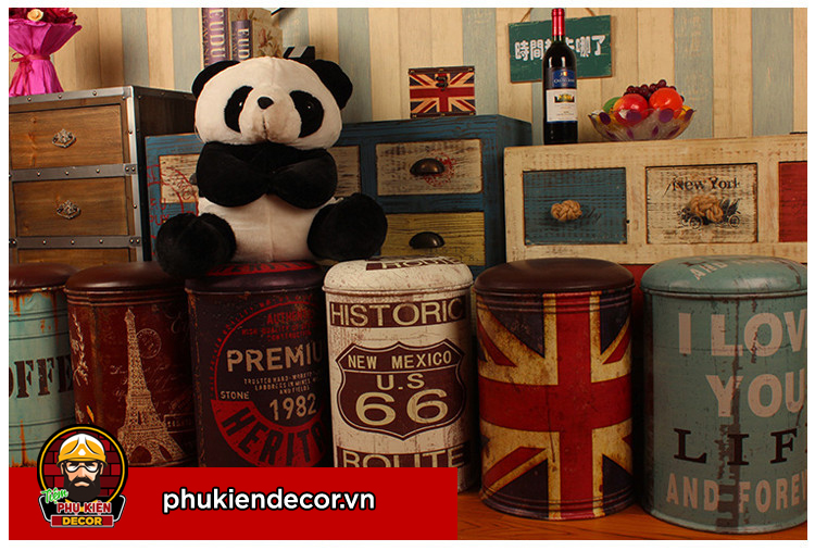 Đôn thùng phuy da Đôn thùng phuy da