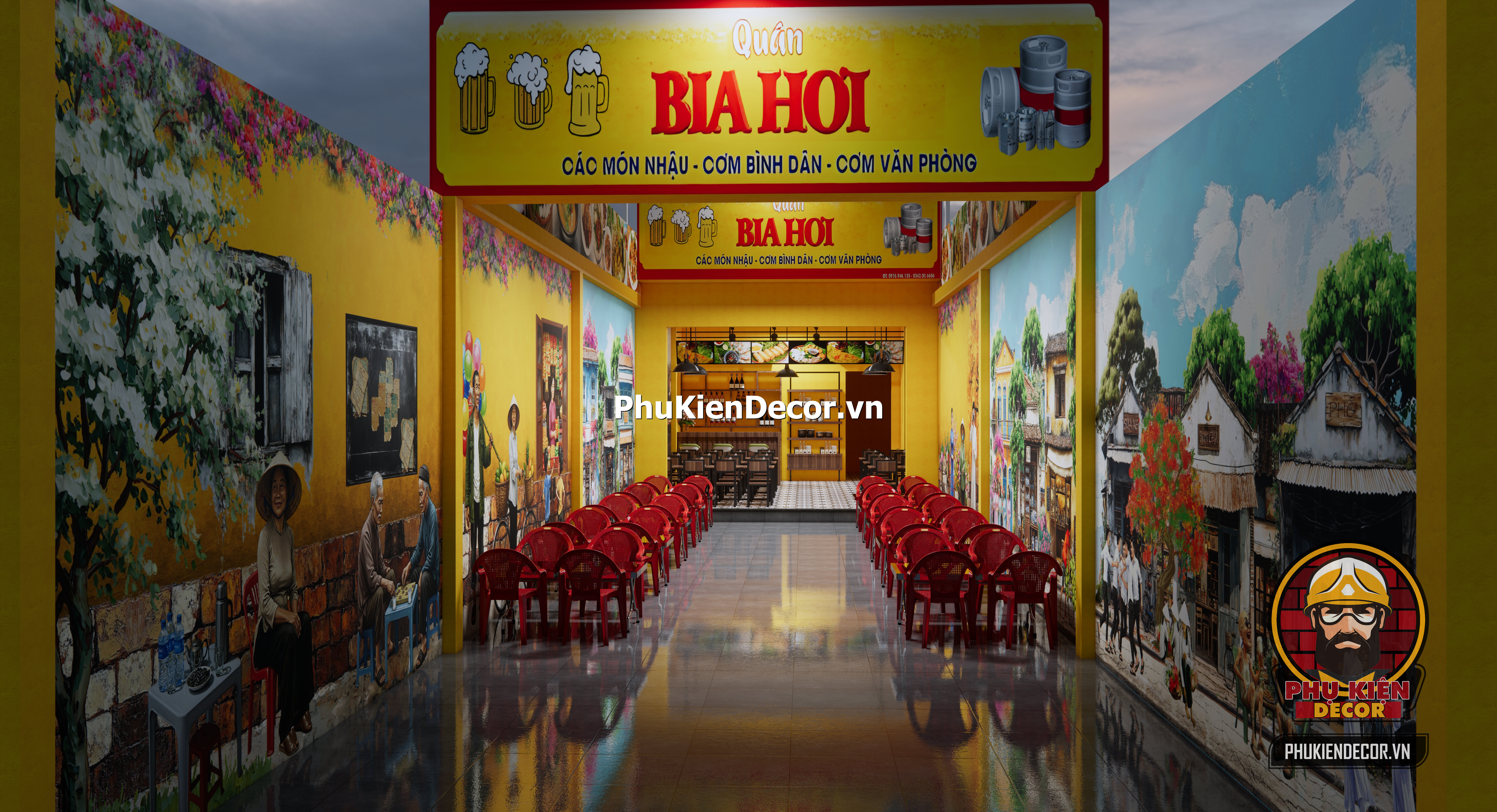 Mẫu thiết quán ăn phong cách bia hơi hà nội xưa,góc nhỏ phố xưa Mẫu thiết quán ăn phong cách bia hơi hà nội xưa,góc nhỏ phố xưa